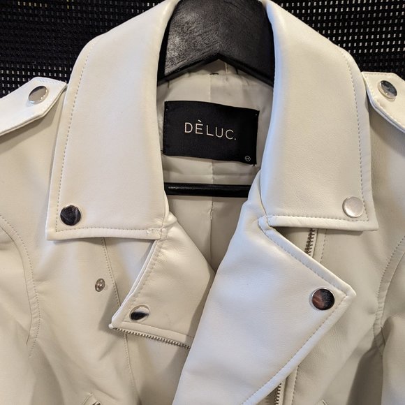 White Faux Leather Jacket - Picture 3 of 4
